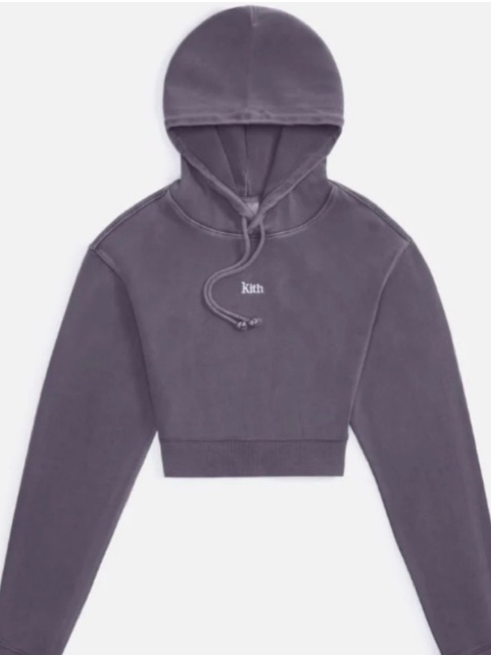 Kith Cropped Hoodie in Slate Purple